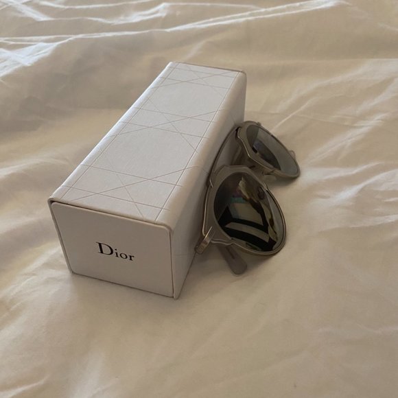 Dior Reflected Silver Aviator Sunglasses - Picture 4 of 5